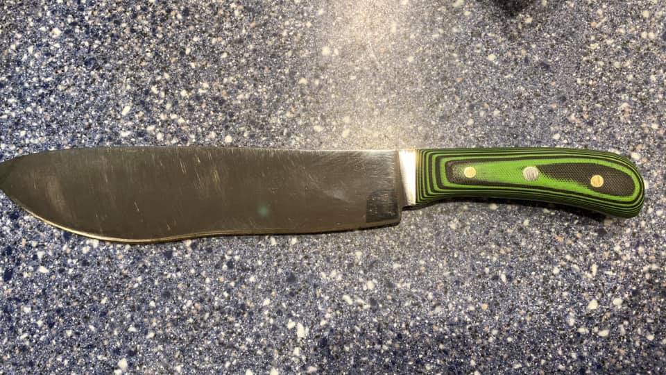 bush knife on counter